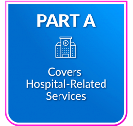 A blue box with the words part a covered hospital-related services.